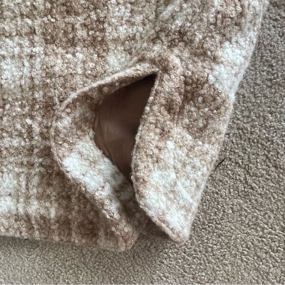 POLY BOUCLE ZIP SHACKET XXL tan plaid NWOT - Picture 16 of 16